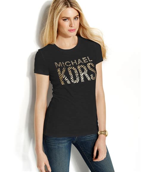 michael kors metallic trim t shirt|Michael Kors Women's Metallic Shirts & Tops .